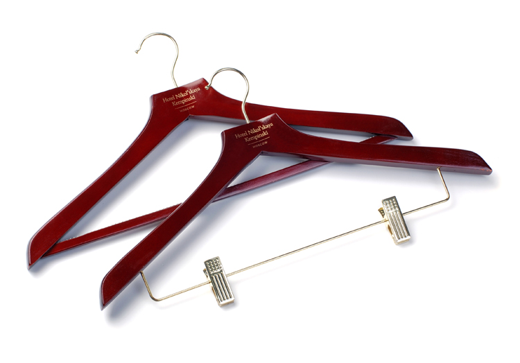  flat head luxury red wood girl clothes hangers