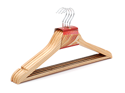 wood clothing hangers with square bar 