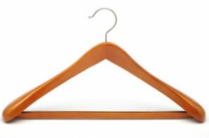 Wooden Broad Shoulder Coat Hanger with Square Bar