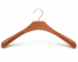 Cherry Color Wooden Thick Hanger for Heavy Duty Clothes