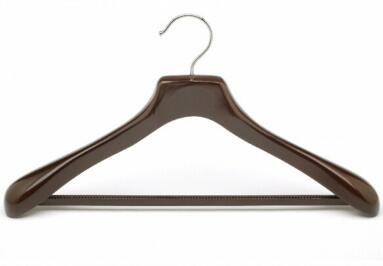 Deluxe Walnut Wooden Lady Suit Hanger with Square Bar