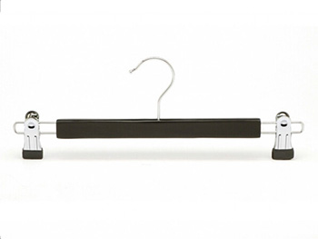 Classic style PVC-dipped clips black pants hanger