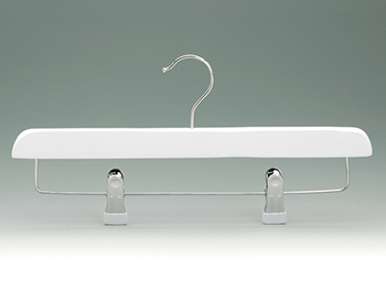 Wood White Bottom Hanger with PVC Dipping Clamps