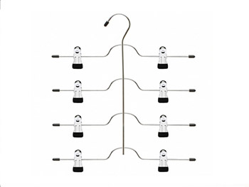 4 Tier multi trouser metal hangers with clips