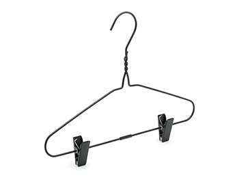 Custom Gun Black Metal Wire Hanger with Clips