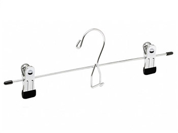  Metal pant hanger with 2 coating clips