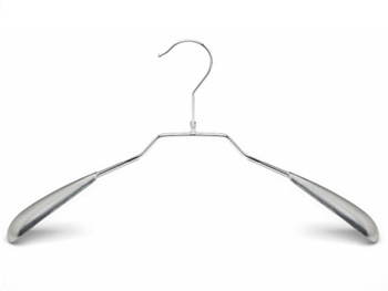 Silver PVC Coated Wide Shoulder Metal Jacket/Coat Hanger