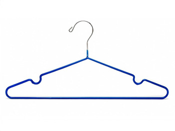 Blue PVC Coated Metal Clothes Hanger