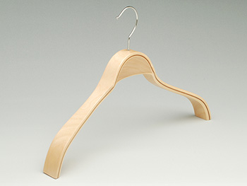 Broad shoulder plywood coat hanger