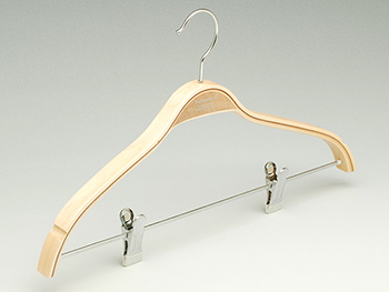 laminated suit hanger with clips