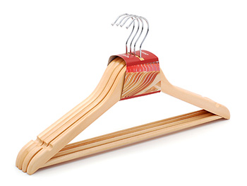 Solid Wood Suit Hangers with Non Slip Bar and Precisely Cut Notches 