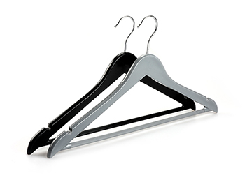 Soild Wood-like Recycled Plastic Material Suit Hangers with Non-Slip Pant Bar