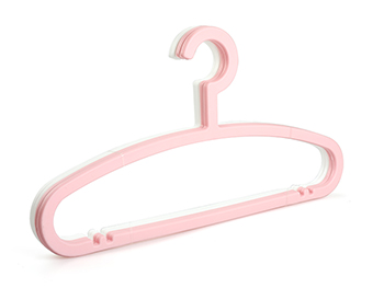 Premium White/Pink Plastic Coat Hangers