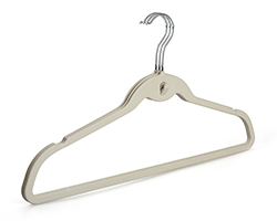 Lightweight Slim Space Save Seamless Milk-White ABS Plastic Clothes Hangers with Cascading Hooks