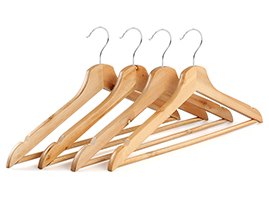 IKEA Style Non Slip Notches Shoulder B Grade Natrual Color Wooden Clothes Hangers Wood