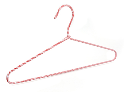 Red and White Braid Cord Clothing Hanger