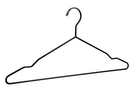 Matte Black Metal Coats/Shirts Hanger with Notches on Shoulder