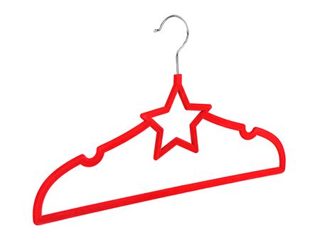 Red Velvet Clothes Hanger with Five-pointed Star Shape