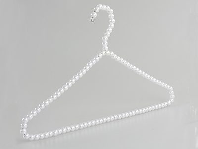 Fashion White ABS Pearl Beads Clothes Hanger for Boutique