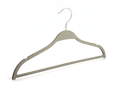 Custom Macarons Gray Color Rubber Non Slip Plastic Cloth Hanger