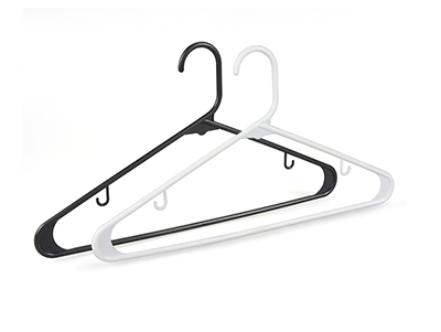 Retail Garment Usage Anti-Slip Black White Plastic Hanger for Cloths