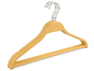 Natural Plastic Drying Rack Laundry Coat Cloth Hanger with Non Slip Bar 