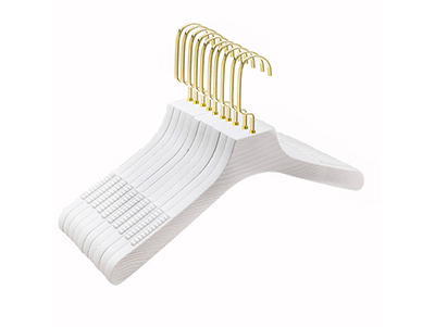 Luxury Gold Hook White Clothes Hangers Plastic Coat Hanger