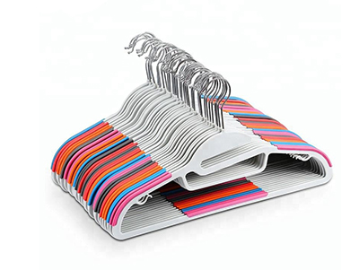 Adjustable Recycle Colored Organizer Non-Slip Pads Plastic Shirt Hangers for Clothes