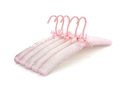 Soft Fabric Pink Satin Padded Bridal Dress Hangers