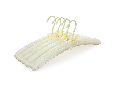 Soft Fabric Thick Foam Silk Ivory Display Padded Satin Clothes Hangers 