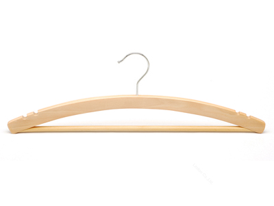 Moon Shape Thin Wooden Cloth Hangers with Two Groove