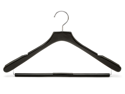 Durable Custom Flat Top Black Hanger Wooden for Men 