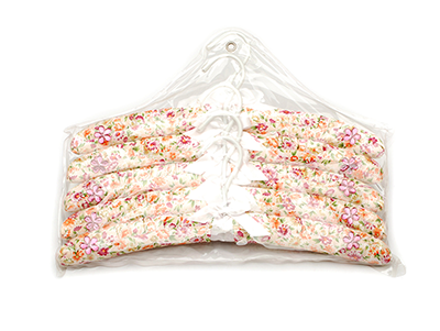 Display Dainty Floral Print Fabric Covered Coat Hanger