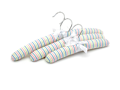 Elegant Line Pattern Satin Padded Clothes Hanger
