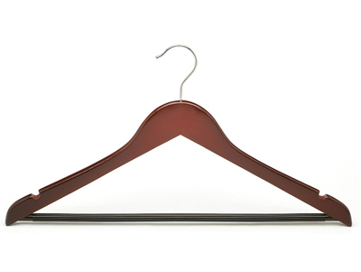 Dress Notches Dark Mahogany Wooden Suit Hangers for Garments