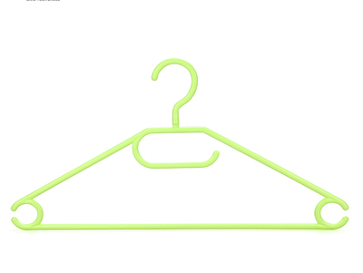 Flat Green Colored Plastic Clothes Hanger