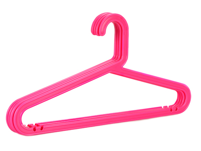 Cheap Economy Colored Red Non Slip Flat Clothes Hanger Plastic