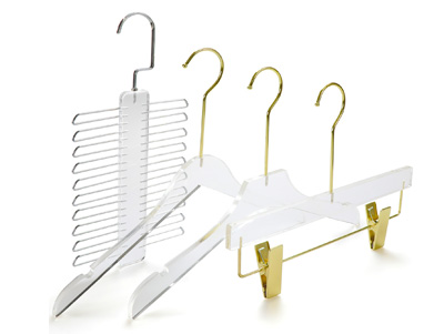 Clear and Gold Acrylic Hanger Transparent Clothing Hangers Standard