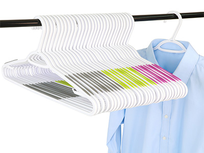 Dry Wet Anti-Slip Ultra Thin White Plastic Hangers for Garment