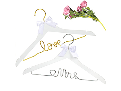 Solid Wooden and Metal Mrs Wedding Dress Hanger Bridal Hangers