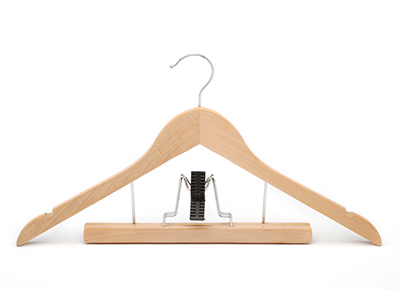 Euro Natural Wooden Clamp Hanger for Dress Suit