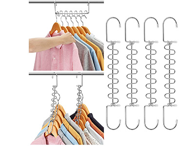 Space Saving Stainless Steel Metal Clothes Hangers Organizer