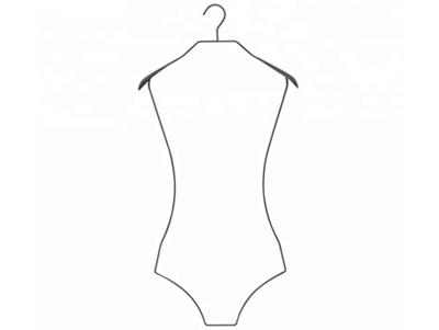 Wide shoulder metal body shape swimsuit bikini hanger for women