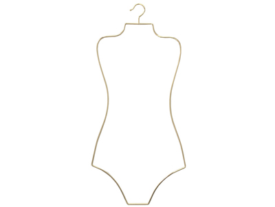 Female bikini usage gold metal clothes rack swimwear hanger in body shape