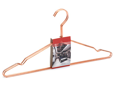 Adult Polished Non Slip Notches Metal Wire Rose Gold Clothes Hangers