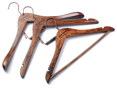 Vintage Custom LOGO Wooden Hangers for Clothes