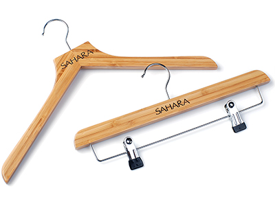 Custom High Quality Eco-Friendly Bamboo Wood Clothes Hangers for Apparel