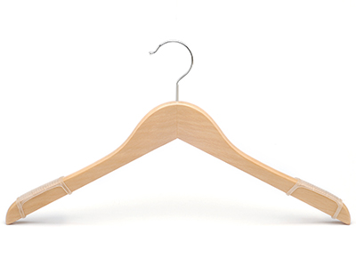 Tops Clothing Type Modern Silicon Non Slip Shoulder Wooden Shirt Dress Clothes Hangers Display