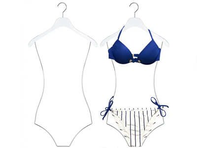 White Wooden Body Shape Bikini Display Hanger for Lingerie Bathing Suit
