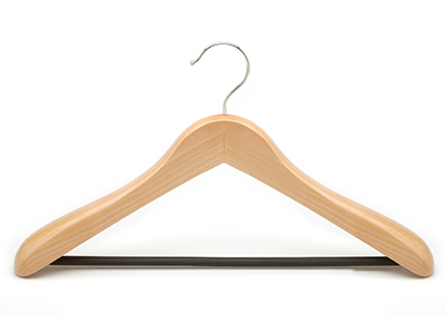 Coat Hanger Premium Customized Logo Wood Suit Hangers with Non Slip Pants Bar